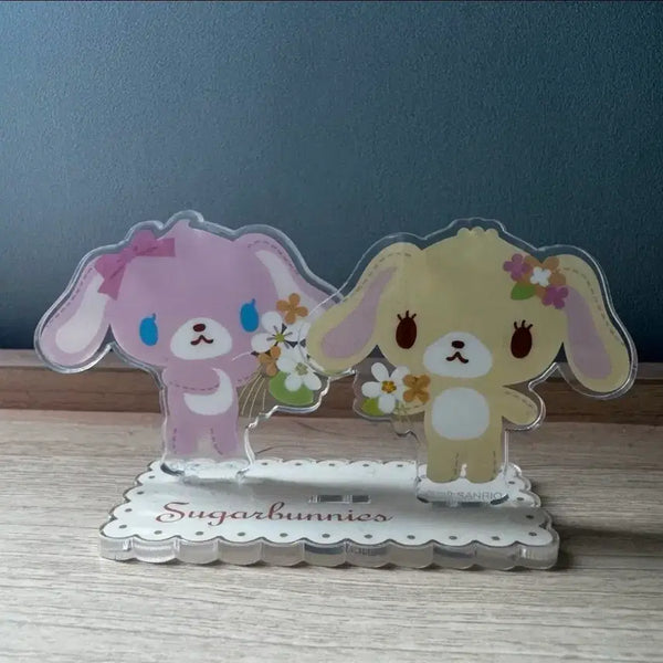 [BUNJANG] SugarBunnies Acrylic Stand & Keychain Set / 고전 슈가바니즈 아크릴 스탠드 모모우사 하나우사 산리오 시로우사 쿠로우사 키링 인형 파우치 메지루시 가챠