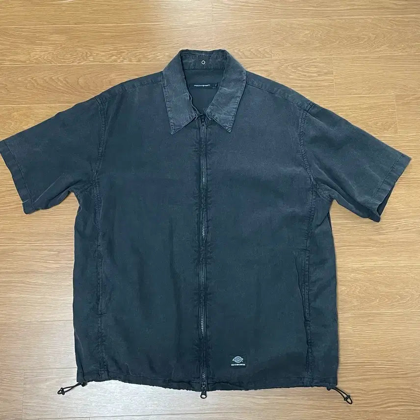 [BUNJANG] Haechi Room Dickies Zip Shacket Washed Black 2 / [해칭룸 디키즈] Zip shirket Washed Black 2