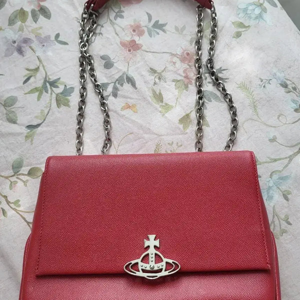 [BUNJANG] Vivienne Westwood Red Chain Shoulder Bag / 비비안웨스트우드 레드 숄더백