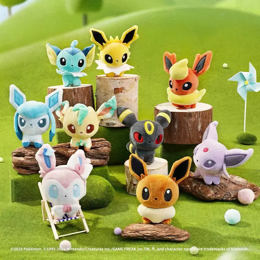 [BUNJANG] Pokemon Dolls Eevee and Evolutions Plushie Keychains / 포켓몬스터 포켓몬 돌즈 이브이 샤미드 쥬피썬더 부스터 에브이 리피아 글레이시아 님피아 블래키 누이 인형 키링