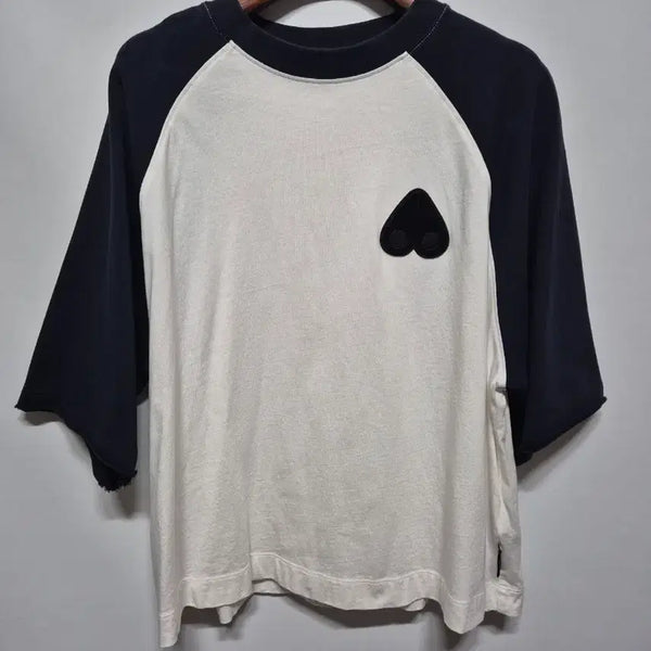 [BUNJANG] Moose Knuckles Oversized T-Shirt White/Navy / [여자M]무스너클 오버사이즈 반팔티 화이트/네이비