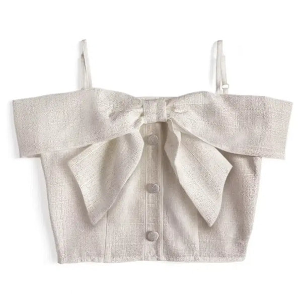 [BUNJANG] GRL Ribbon Off-Shoulder Top Ivory / 급전) 그레일 스나계 리본 오프숄더 탑