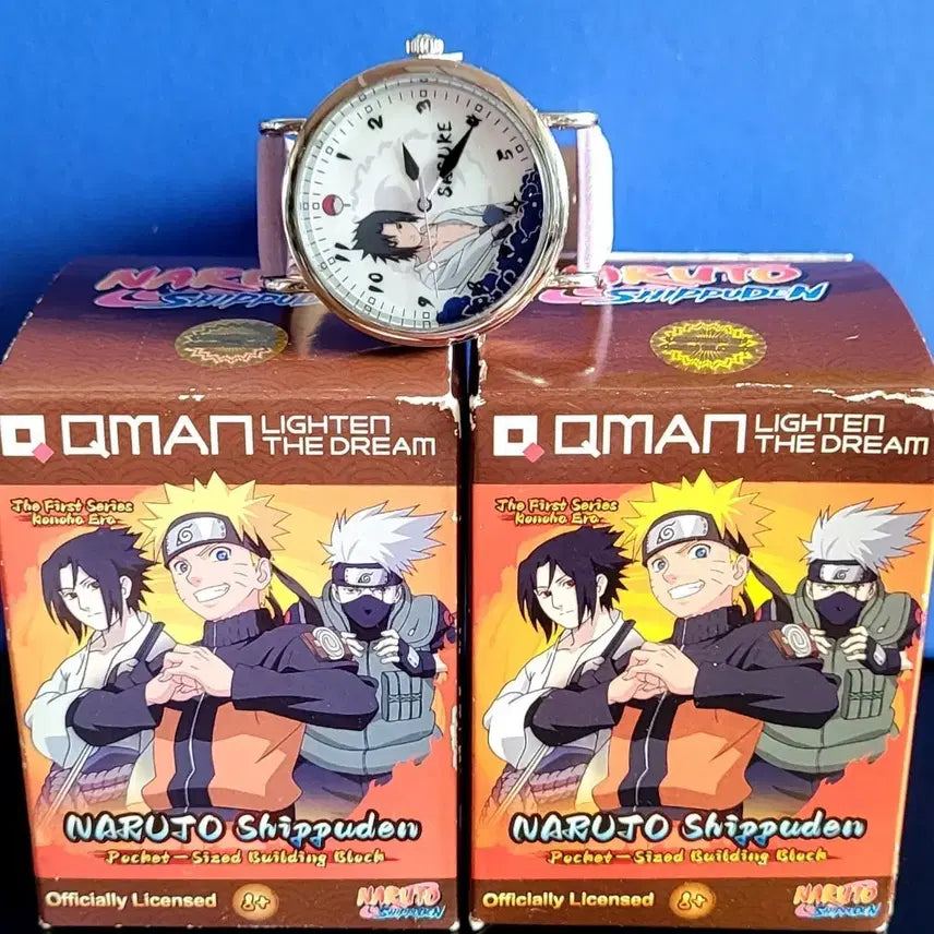 [BUNJANG] Naruto Shippuden Sasuke Wrist Watch + 2 Random Naruto Figures (New) / 나루토 질풍전 사스케 손목시계 +나루토 랜덤 피규어 2개(새상품)