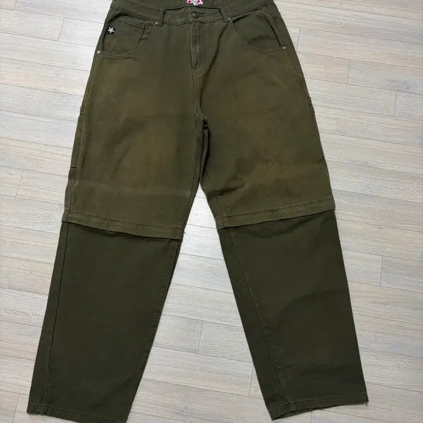 [BUNJANG] Star Team Zip-Off Carpenter Pants Olive / [34] 스타팀 ZIP OFF 카펜터 팬츠 올리브