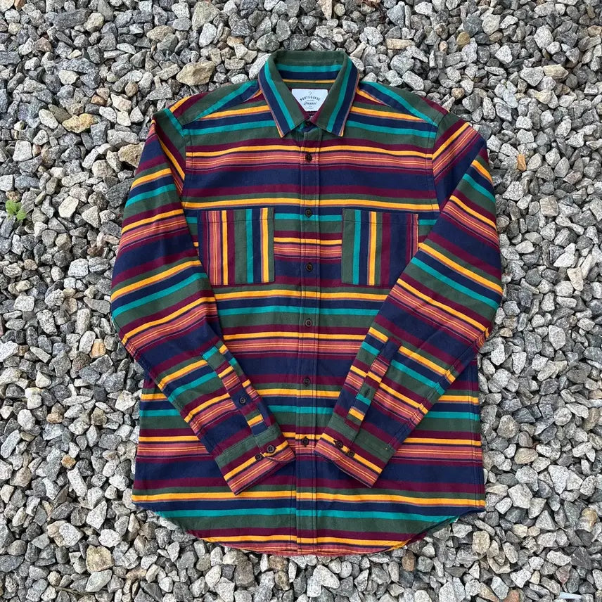 [BUNJANG] Portuguese Flannel Wisdom Stripe Shirt / 포르투기스 플래넬 아메카지 셔츠(포르투갈산)실측확인