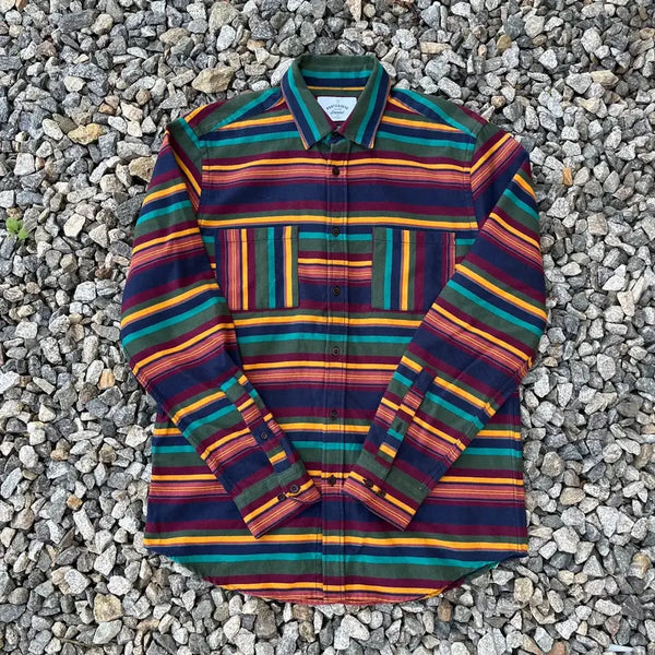 [BUNJANG] Portuguese Flannel Wisdom Stripe Shirt / 포르투기스 플래넬 아메카지 셔츠(포르투갈산)실측확인