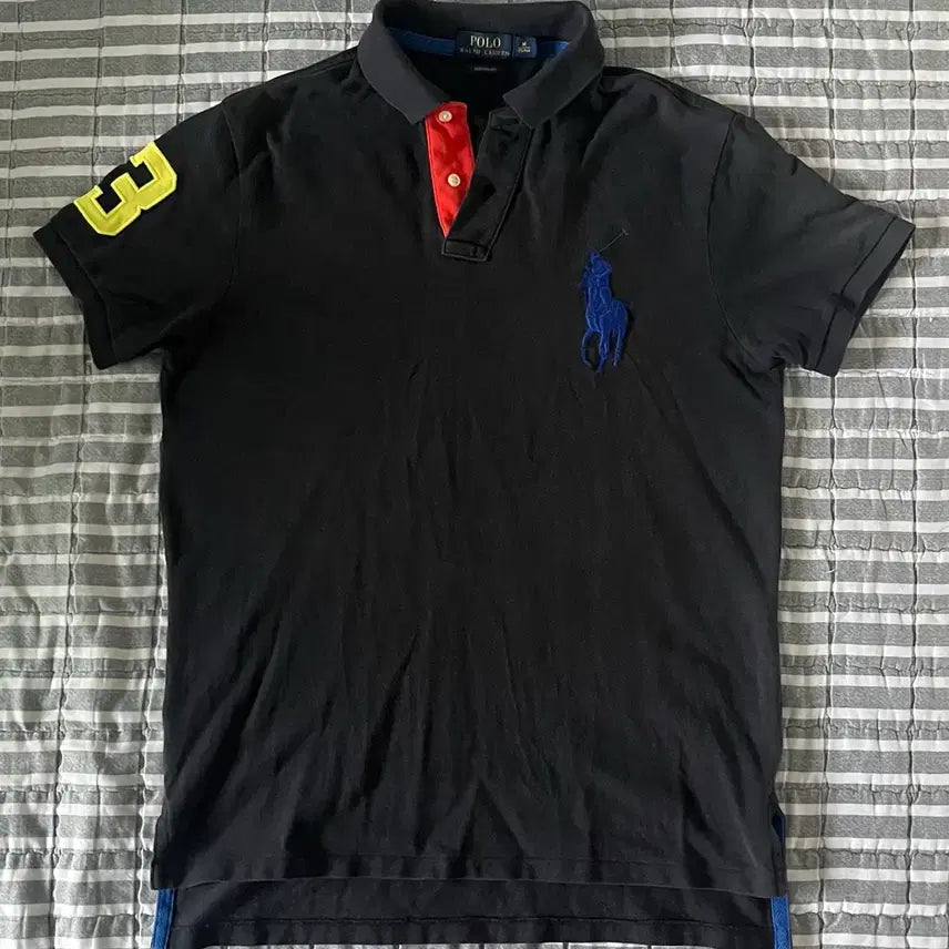 [BUNJANG] Polo Ralph Lauren Big Pony T-Shirt Black / [M] 폴로 빅포니 카라티 반팔 블랙 검정