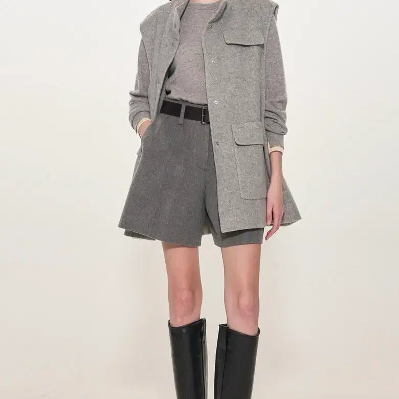[BUNJANG] Time Cashmere Blend Pants Grey Size 64 / 타임 캐시미어 블렌드 팬츠