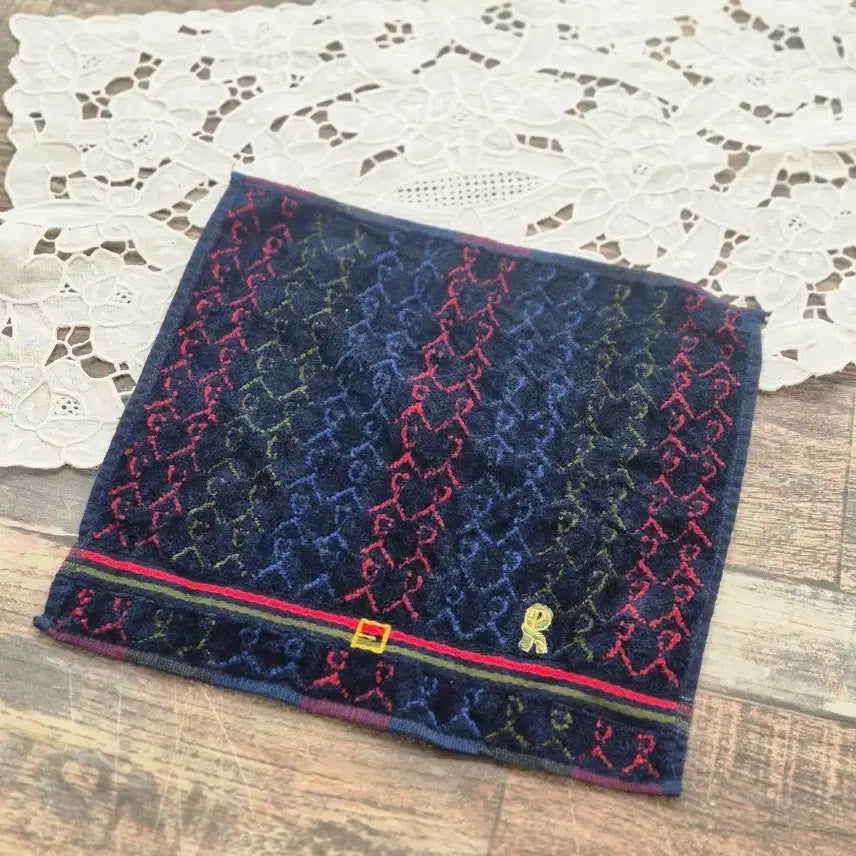 [BUNJANG] Roberto Cavalli Patterned Handkerchief Navy / 로베르토카발리 패턴 손수건 네이비
