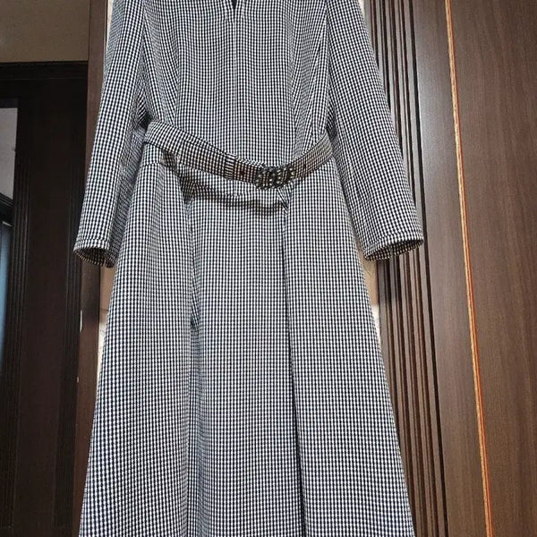 [BUNJANG] MICHAA Check Midi Dress with Cubic Belt (Size 55) / 미샤 원피스 벨트포함 55