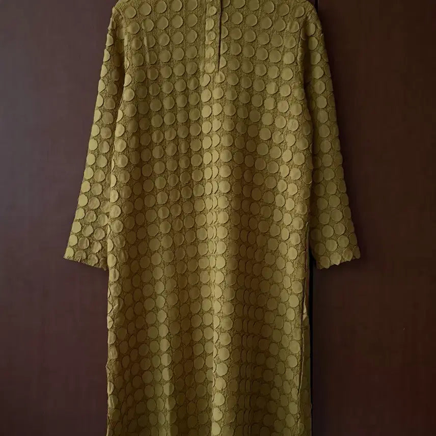 [BUNJANG] Mustard Dot Long Dress / 머스타드 도트 롱 원피스