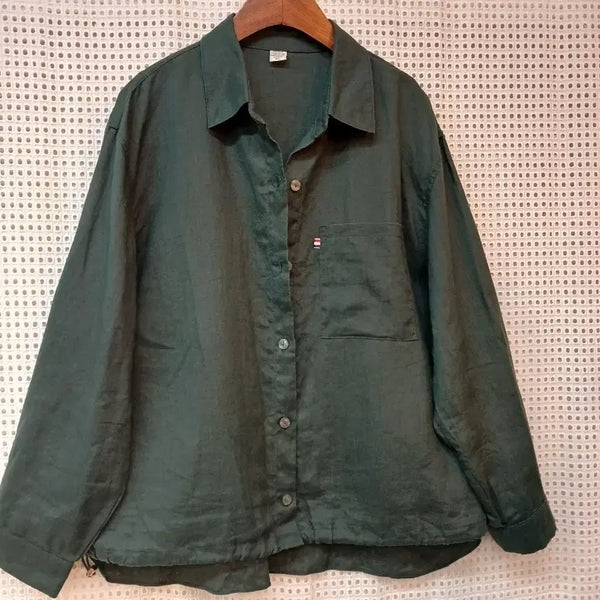 [BUNJANG] Linen Khaki XL Shirt / 린넨 카키 XL