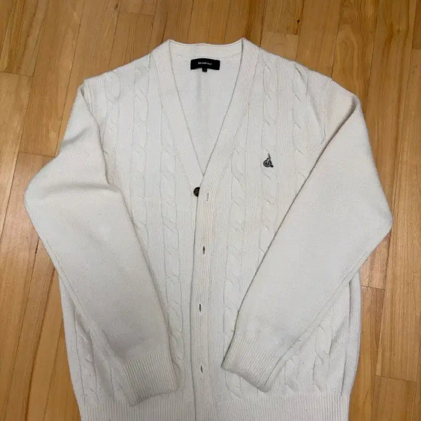 [BUNJANG] Beanpole Cable Knit Cardigan Ivory / 빈폴 케이블 니트 가디건 아이보리