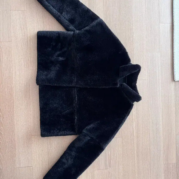 [BUNJANG] Black Short Fur Jacket / 블랙 숏 퍼자켓