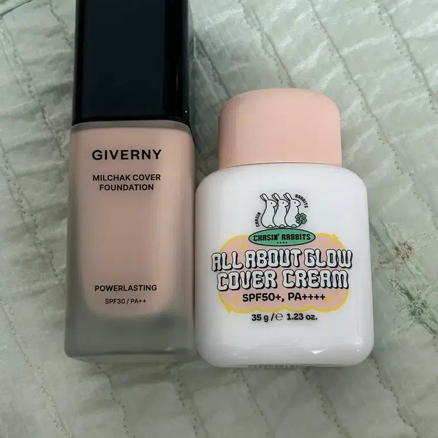 [BUNJANG] Giverny Lasting Cover Foundation & Chasing Rabbit All About Glow Cover Cream Bundle / 지베르니 밀착 커버 파운데이션 + 체이싱래빗 올어바웃 글로우 커버크림