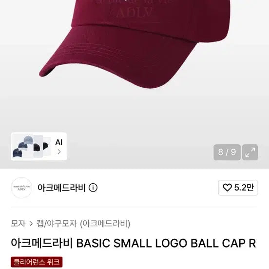[BUNJANG] ACMEDULLAH Wine Cap / 아크메드라비 모자