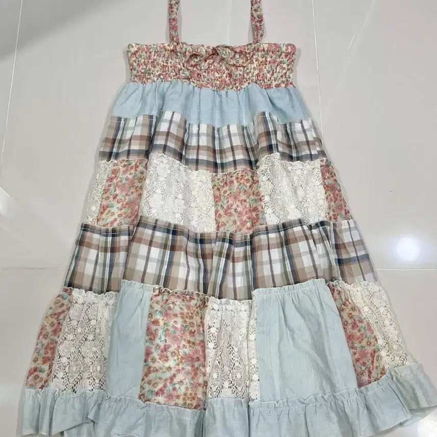 [BUNJANG] Vintage Patchwork Skirt Dress / 빈티지 패치워크 스커트 원피스