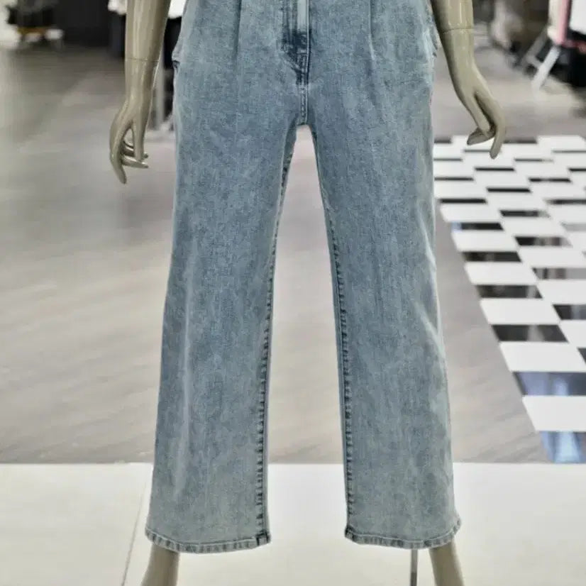 [BUNJANG] Sisley E-Band Wide Denim Pants / 시슬리 이밴드 와이드 데님 팬츠