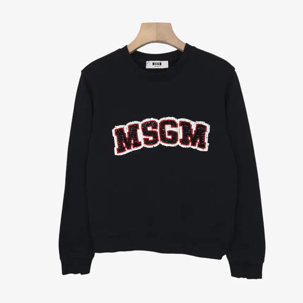 [BUNJANG] MSGM Black Sequin Logo Sweatshirt / [95] MSGM 블랙 스팽글 로고 스웨트셔츠
