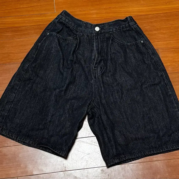[BUNJANG] Goodlife Works Bermuda Wide One-Tuck Denim Shorts Black / 굿라이프웍스 버뮤다 와이드 원턱 데님 쇼츠 black블랙