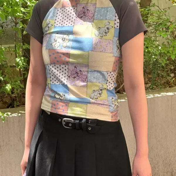 [BUNJANG] Nice Ghost Club Patchwork Short-Sleeve T-Shirt Black / 나이스고스트클럽 패치워크 반팔티 블랙