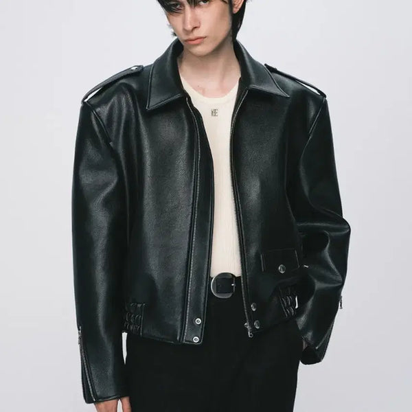 [BUNJANG] NOICE 24FW Classic Rider Leather Blouson / 노이스 24FW 클래식 라이더 레더 블루종 L