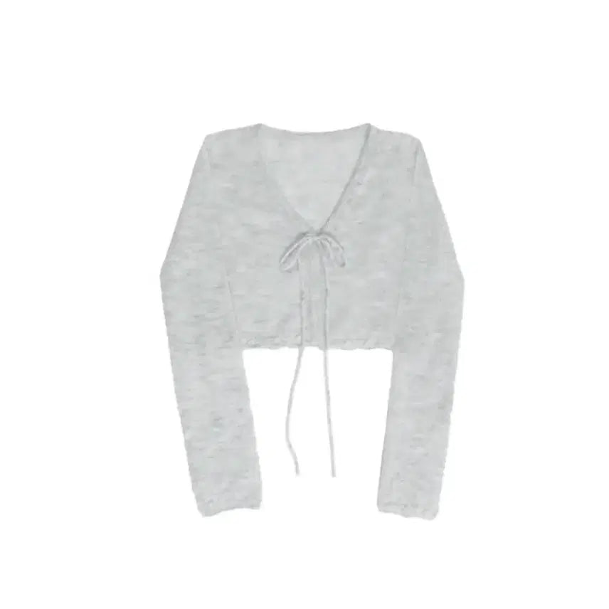[BUNJANG] TAECO Ont Grey Ribbon Cardigan / 택o 온트 그레이 리본 가디건