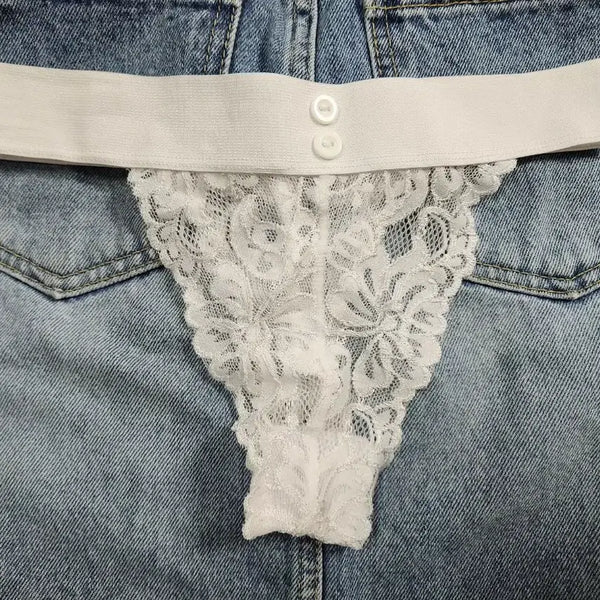 [BUNJANG] White Lace Women's Thong - Used / 화이트 레이스 여성 티팬티- 중고상품