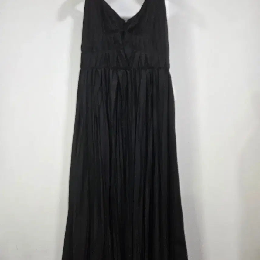 [BUNJANG] Time Black Pleated Sleeveless Long Dress / 한섬 타임 블랙 플리츠 민소매 롱롱 원피스