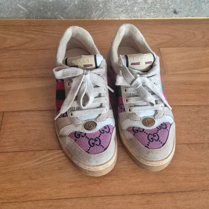 [BUNJANG] Gucci Pink GG Logo Sneakers / 구찌 스니커즈 핑크 GG 로고