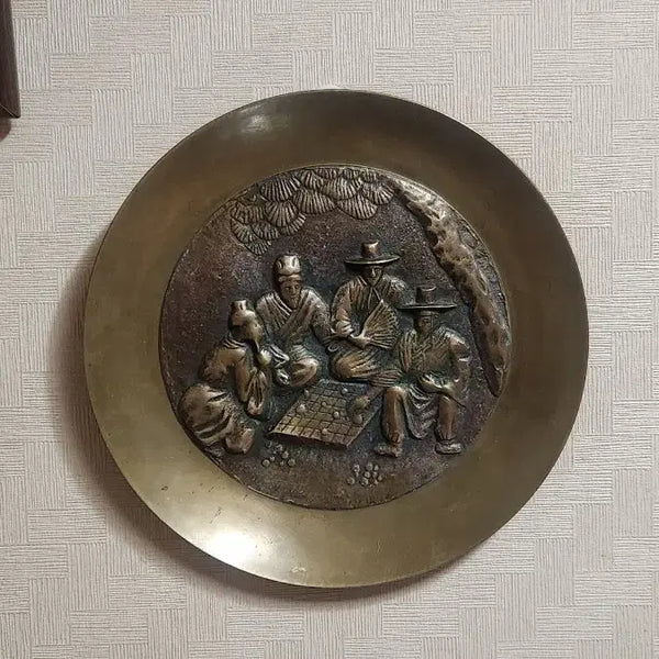 [BUNJANG] Korean Modern History Brass Art Plate / 국산 근대사골동품 놋쇠 작품접시