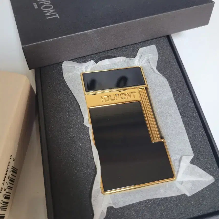 [BUNJANG] S.T. Dupont Slim D New Turbo Lighter CA28222 Black Lacquer Gold Trim / [새상품] 듀퐁라이터 슬리미 신형 터보 ca28222 블랙 래커 금장 쌍불 터보 듀퐁라이타