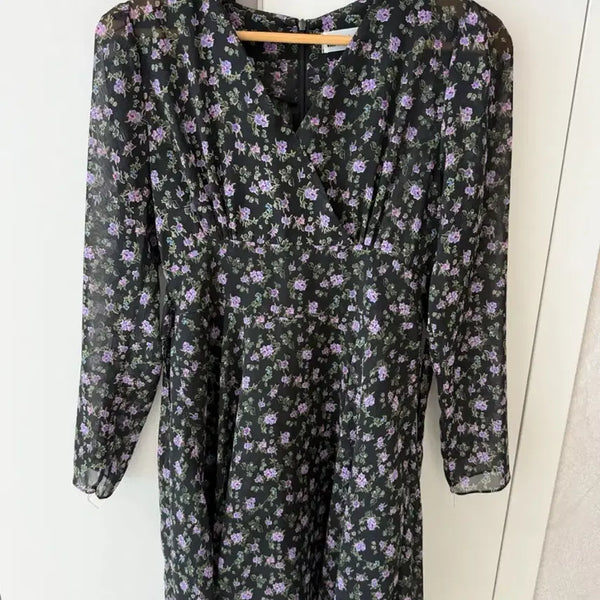 [BUNJANG] Chiffon Floral Mini Dress / 쉬폰 원피스