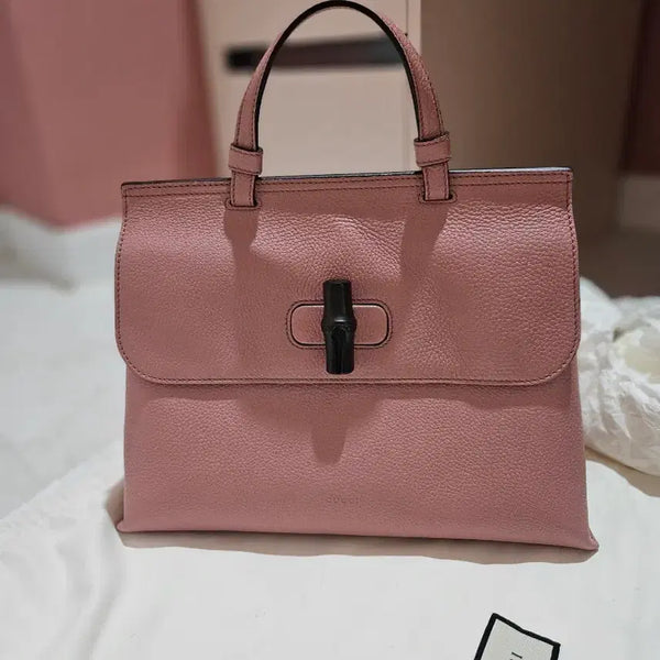 [BUNJANG] Gucci Bamboo Top Handle Bag Pink / 구찌 뱀부 탑 핸들 백 핑크