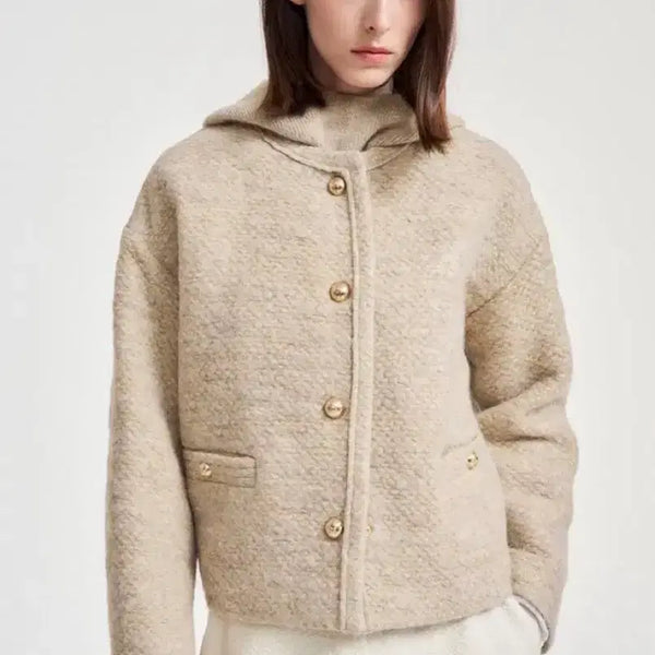 [BUNJANG] Objet Alpaca Blend Colorless Jacket & Balaclava Set / 오브제 알파카 블렌드 칼라리스 자켓 & 바라클라바 정가 1,150,00원