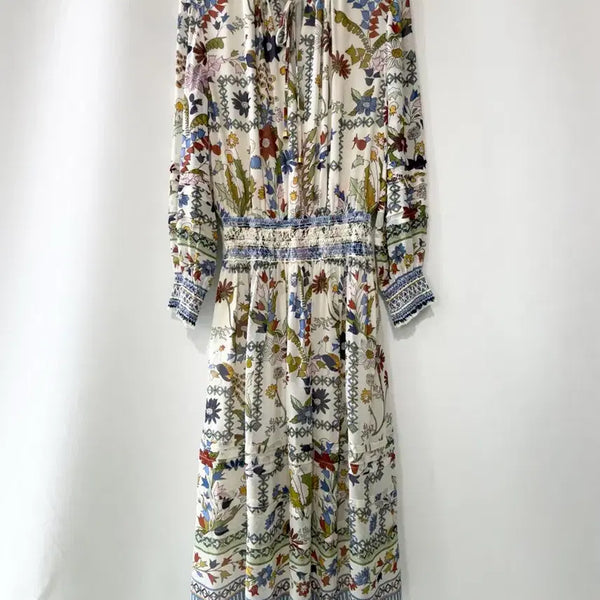 [BUNJANG] Tory Burch Waverly Pintuck Silk Dress / 토리버치 웨이벌리 핀턱 실크 드레스