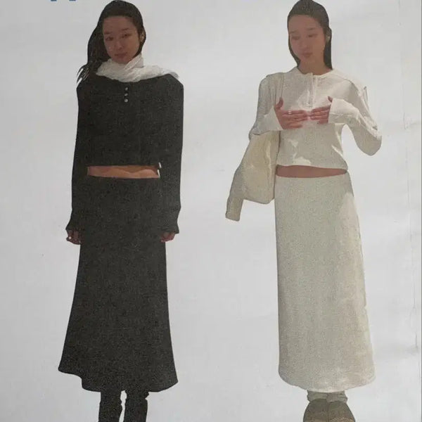 [BUNJANG] Smooth Smooth Bare Waffle Tee and Skirt Set / 스무스무드 Bare Waffle tee, skirt 세트 화이트 와플