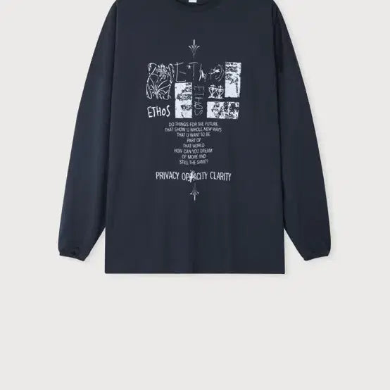 [BUNJANG] Ethos Long Sleeve Top (Navy Charcoal, Cream, Red) / 새)에토스 반테 롱 슬리브 탑 네이비차콜,크림,레드