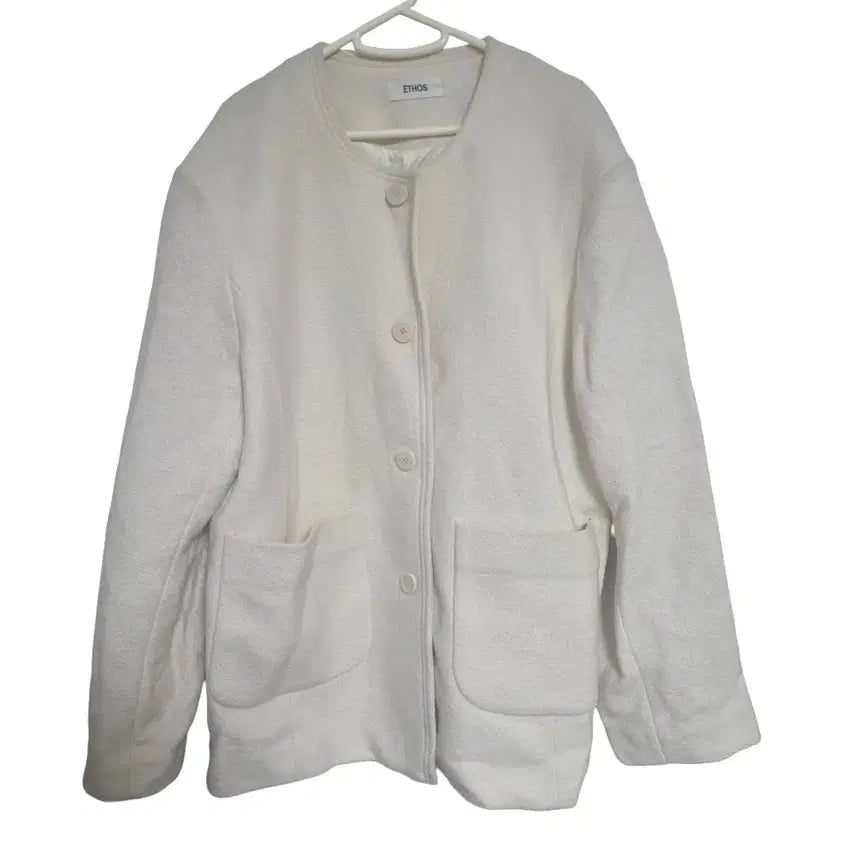 [BUNJANG] ETHOS Sleeveless Oversized White Jacket / 에토스(ETHOS) 슬리브리스 오버핏 화이트 자켓