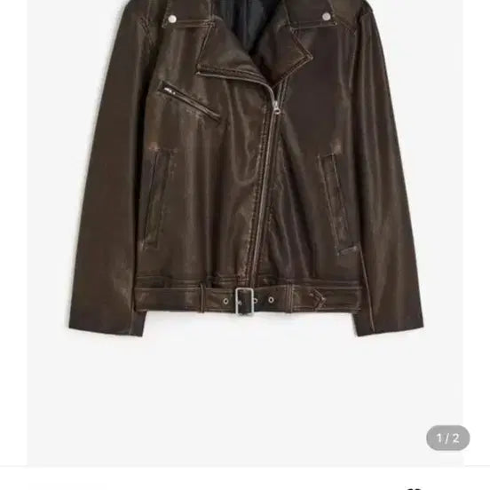 [BUNJANG] H&M Biker Jacket Dark Brown L / H&M 바이커 자켓 다크 브라운 L사이즈 새상품