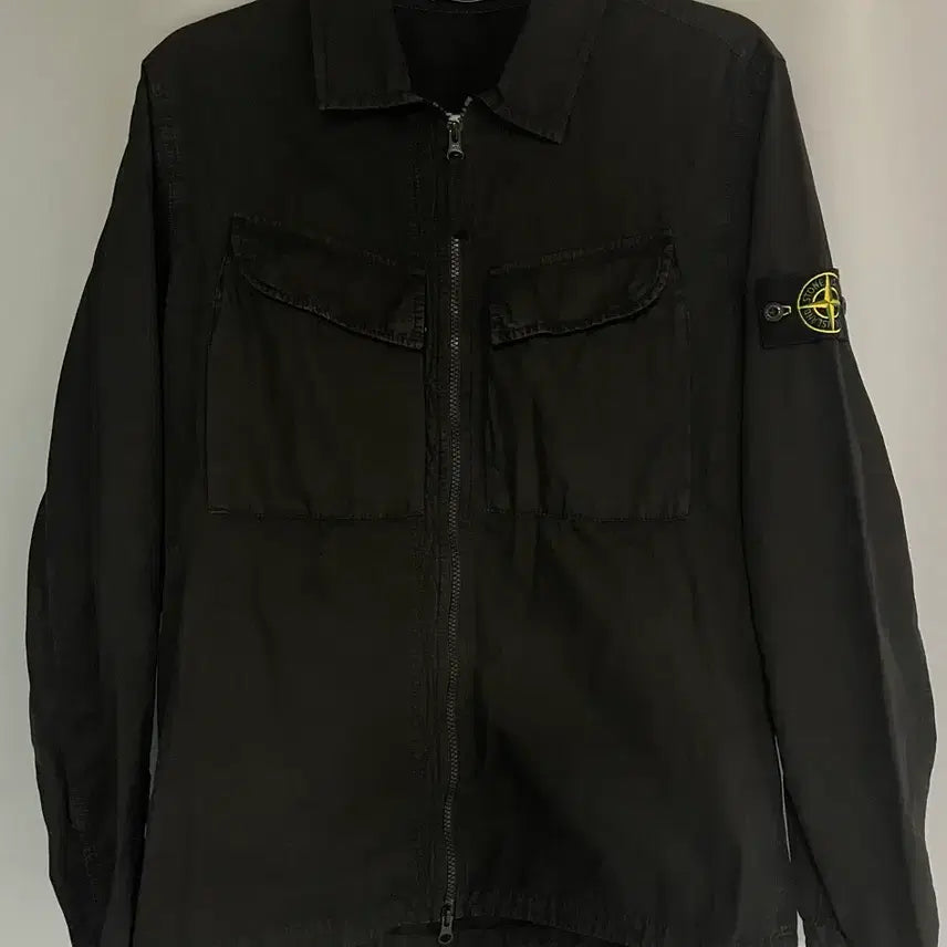 [BUNJANG] Stone Island Brushed Organic Cotton Overshirt Jacket Black M / 스톤 아일랜드 브러쉬드 오가닉 코튼 오버셔츠 자켓 블랙 M