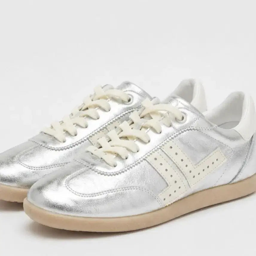 [BUNJANG] LANVIN Silver Sneakers LC2E1-AS7018W Size 245 / LANVIN 한섬 랑방 실버 스니커즈 245