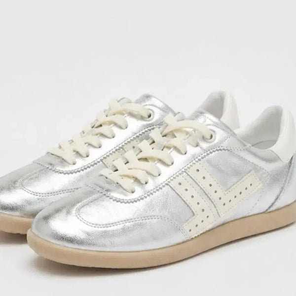 [BUNJANG] LANVIN Silver Sneakers LC2E1-AS7018W Size 245 / LANVIN 한섬 랑방 실버 스니커즈 245