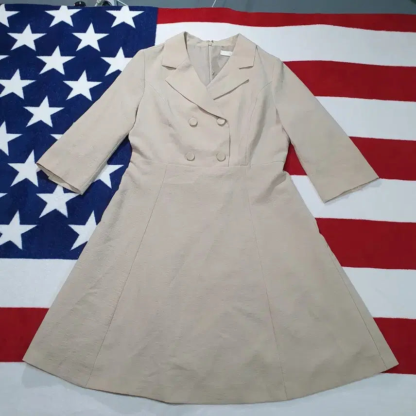 [BUNJANG] VISIT IN NEWYORK Double Button Dress Beige Size 90 / VISIT IN NEWYORK 더블 버튼 원피스 90사이즈 2508930