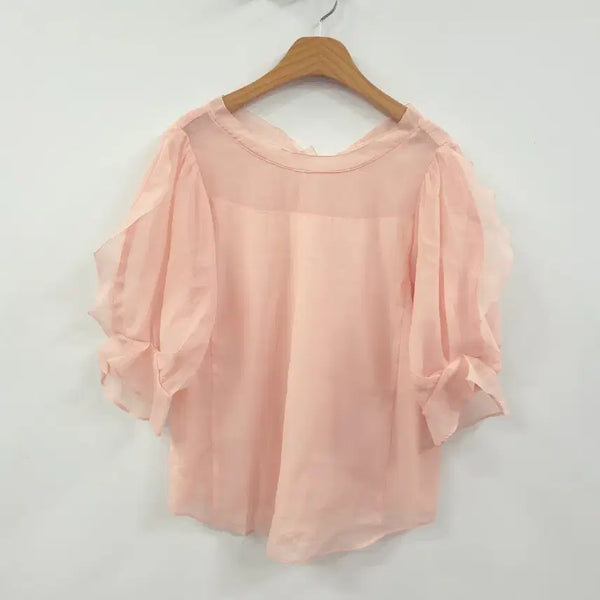 [BUNJANG] JJ JIGOTT Ruffled Chiffon Blouse / JJ지고트) 거의새거 러플 쉬폰 블라우스 -F