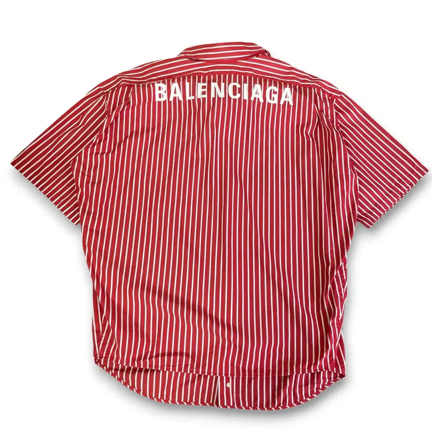 [BUNJANG] Balenciaga Back Logo Stripe Oversized Shirt XL / 발렌시아가 백 로고 스트라이프 오버사이즈 셔츠 XL
