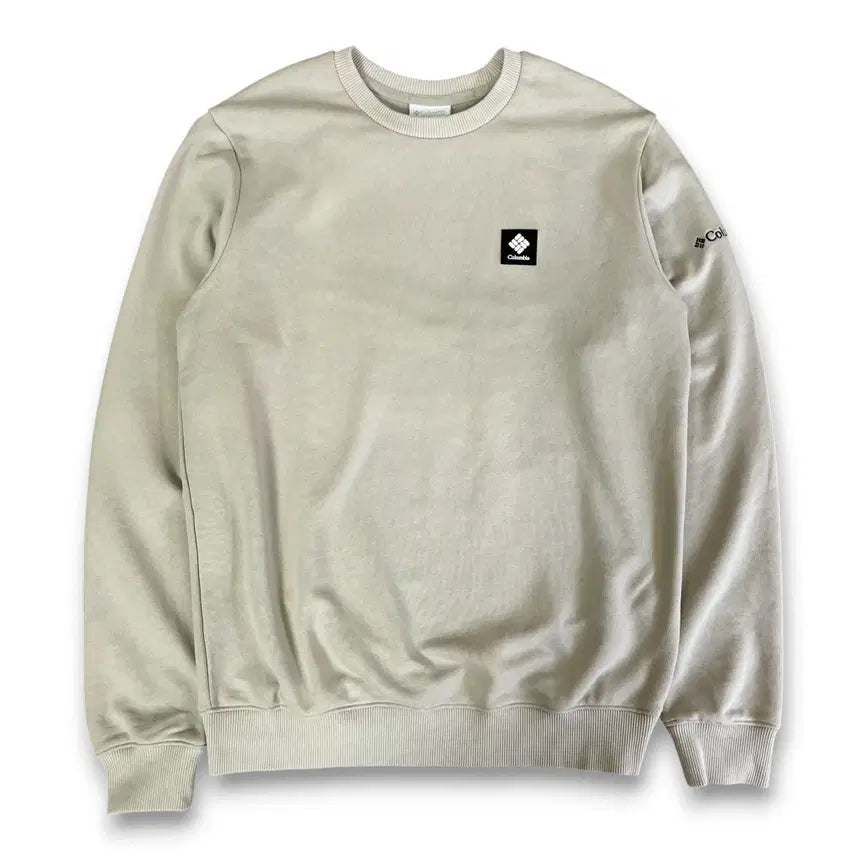 [BUNJANG] Columbia Beige Square Logo Sweatshirt Size S / 컬럼비아 베이지 스퀘어 로고 맨투맨 S