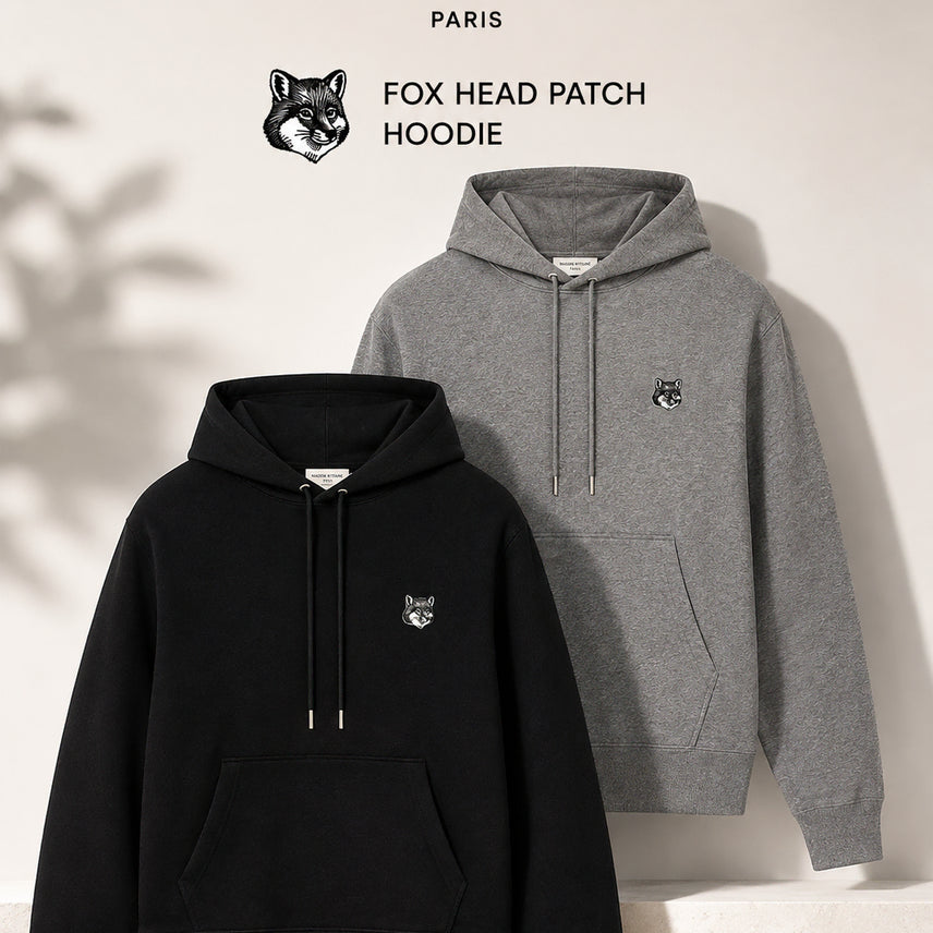 [BUNJANG] Maison Kitsuné Grey Fox Hoodie / (정품 무료배송) 메종 그레이폭스 후드티