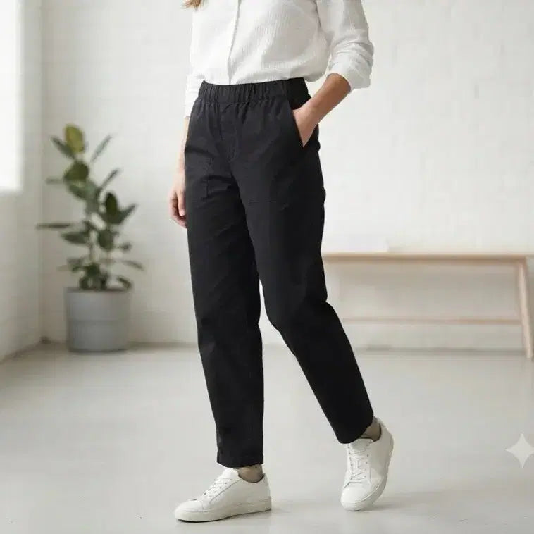 [BUNJANG] Uniqlo Banding Cotton Pants Women's 28 / [28]유니클로 밴딩 면바지