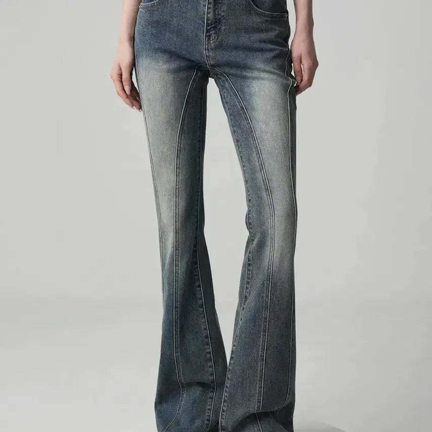 [BUNJANG] UrbanDress Thin Bootscut Pants Washing Blue / 어반드레스 Thin Bootscut Pants